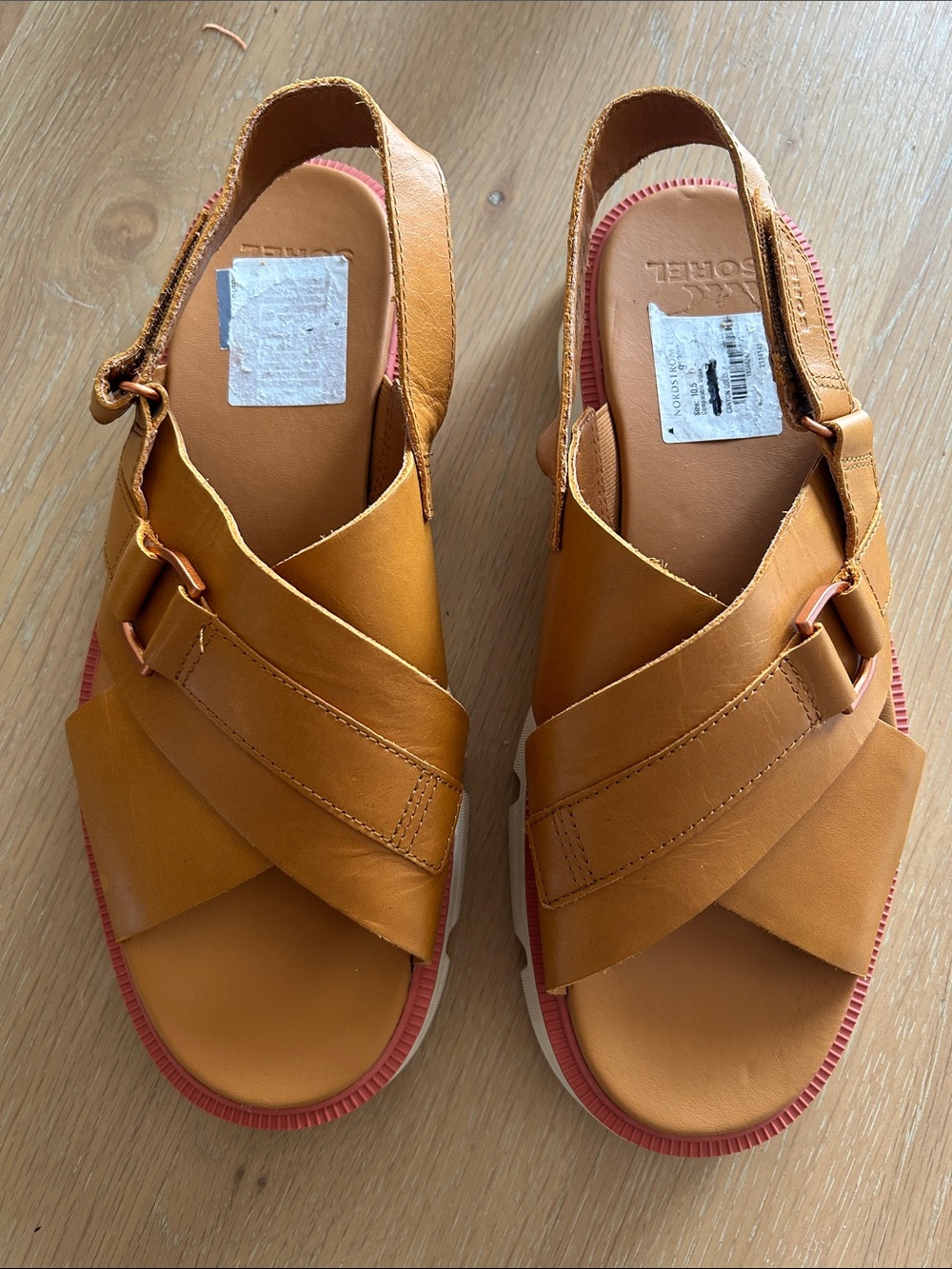 SOREL REIN CB Crisscross Sandal Canyon Gold Size 10.5 NWT Flaw no box display - Picture 3 of 11